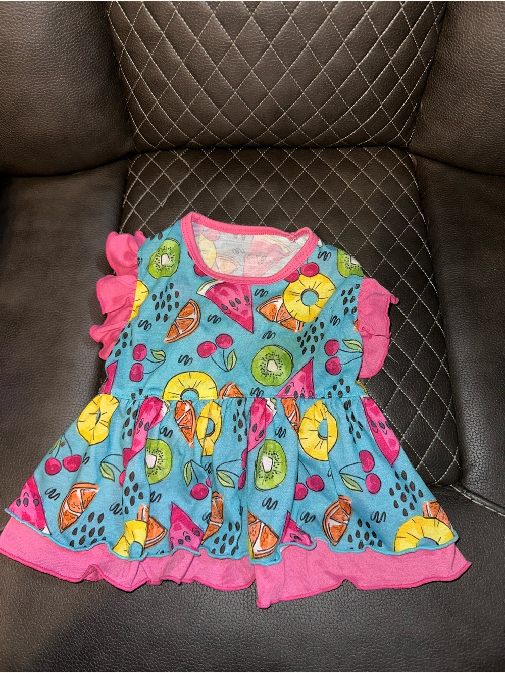 Vibrant Life Dog Dress With Fruit All Over It
